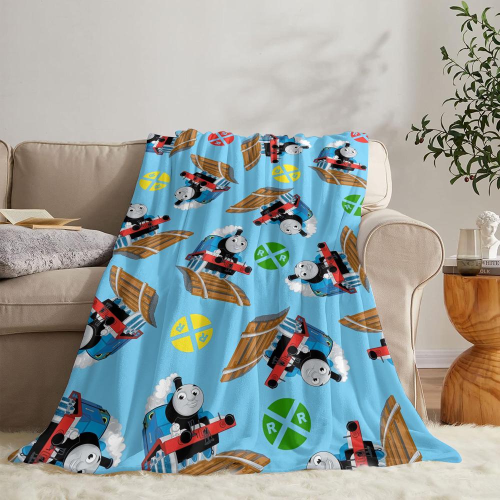 T-Thomas The Train Throw Soft Flannel Throw Summer Blanket Lightweight Cozy Nap Blanket for Sofa Bed Travel