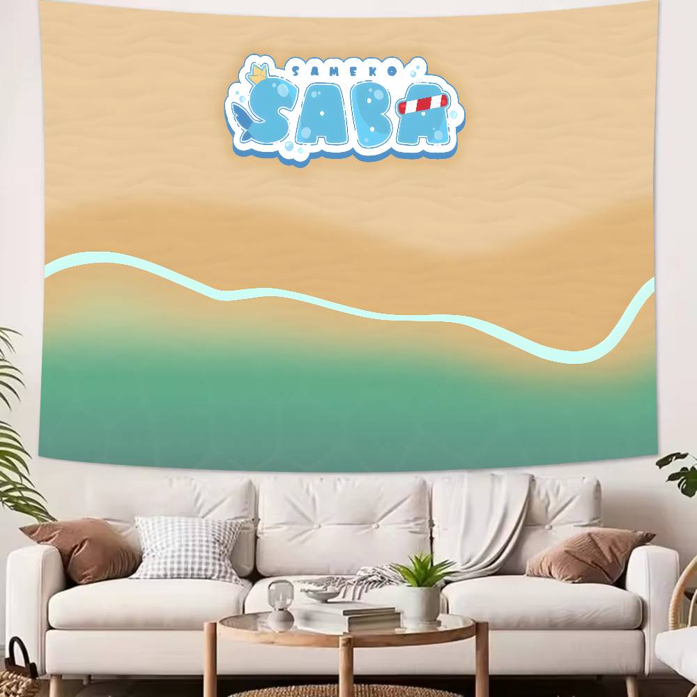 

Virtual Artists Kawaii Hot Sameko Saba Tapestry Popular Room Decoration Wall Tapestry Art Room Home Decor Wall Art Decor 50x70cm