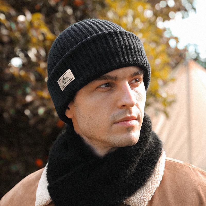 Buy Winter New Knitting Hat Men's Outdoor Pure Cotton Thickened Warm ...