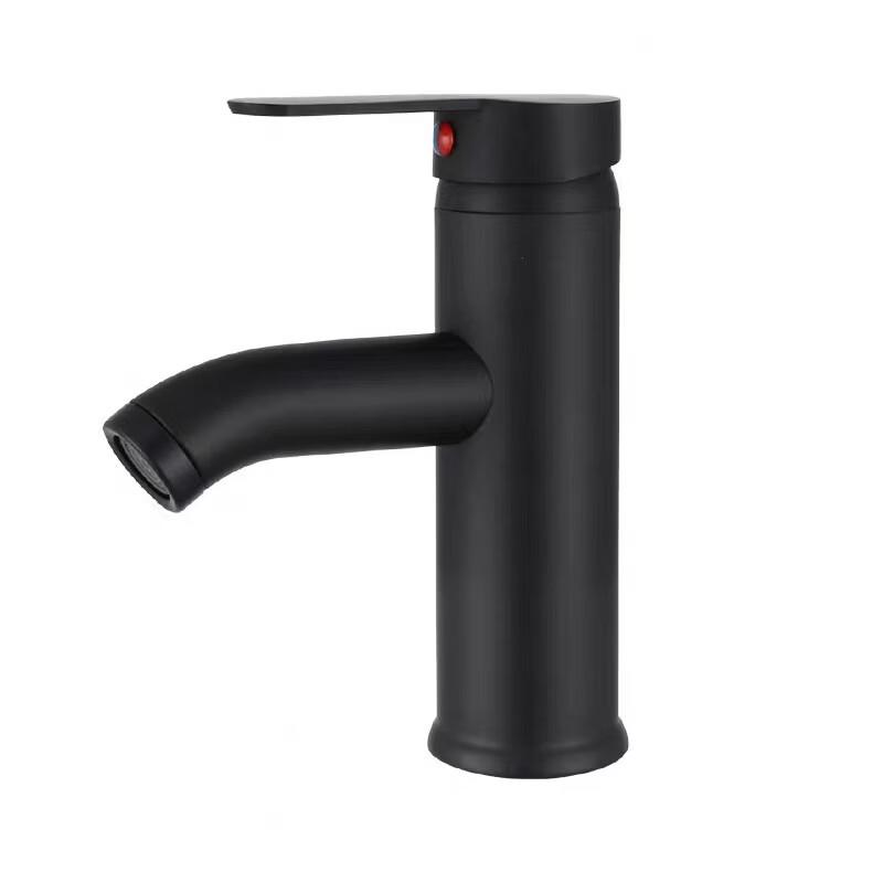 Black Low-Profile Washbasin Faucet