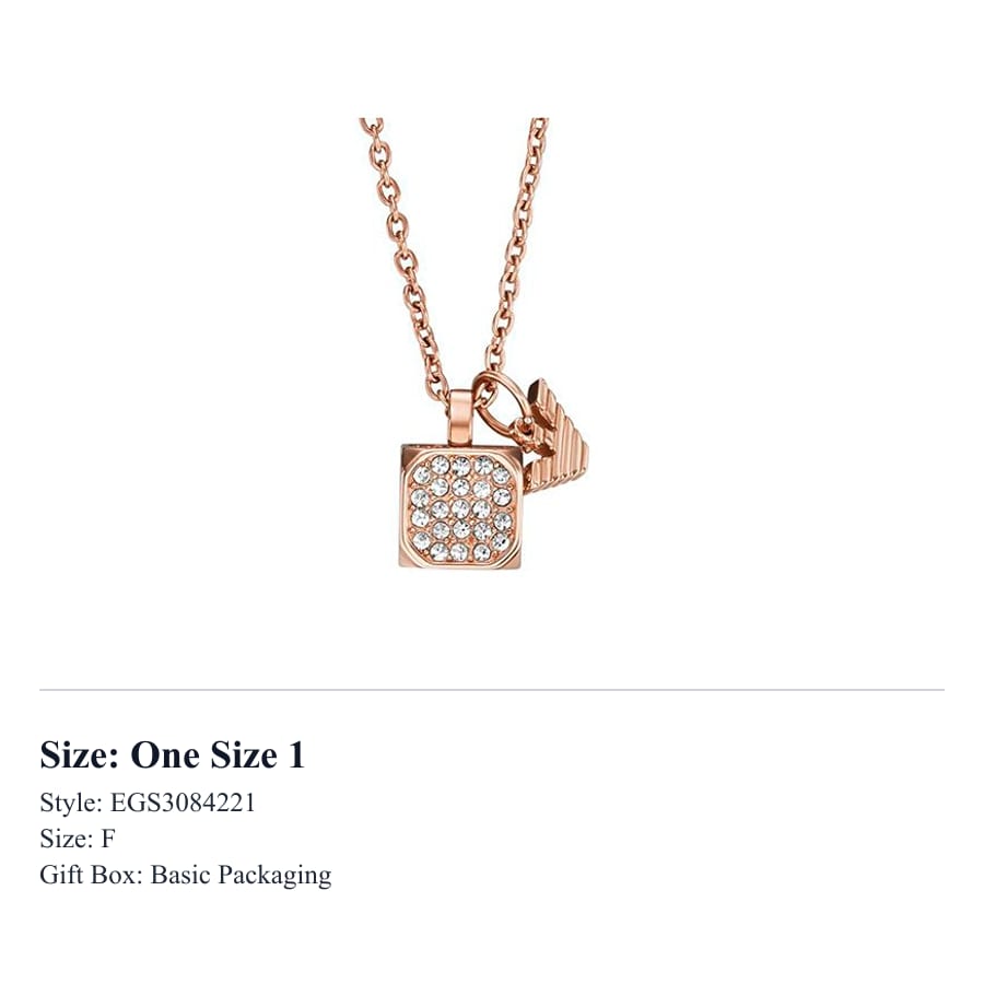 Emporio Armani Stainless Steel Necklaces Women's Rose Gold EGS3084221