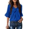 2026 Spring/Summer European & American V-neck Pleated Ruffle Loose Top