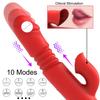 Doppelzungen-Vibrationsdildo mit wärmendem Teleskop-Rotationsvibrator für Frauen, Anal-Vaginal-Klitoris-Stimulator-Sexspielzeug