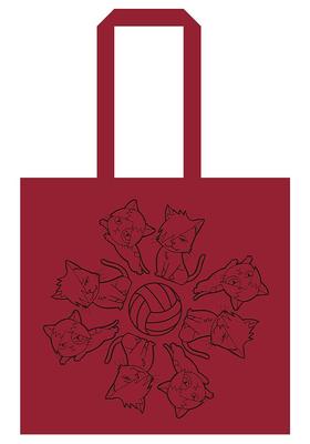 Anime Knit Tote Nekoma High School [Orange Rouge] "Haikyu!!" Bag,