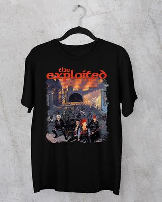 NEW  The Exploited BAND Black T-shirt Short Sleeve JJ3571