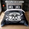 Coventry City Fußball Design Bett Bettwäsche Set 1 Bettbezug + 2 Kissenbezüge Weich Atmungsaktiv Haushalt Bettwäsche
