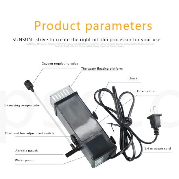 Marine Color Aquarium Surface Protein Skimmer 5W JY03 Aquarium Oil Film Processor JY-03 Oil Removal Filter Fish Tank Filter