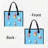 Cute Popsicle Printed Tote Bag Casual Large Capacity Handbag for Daily Shopping Outdoor Commute