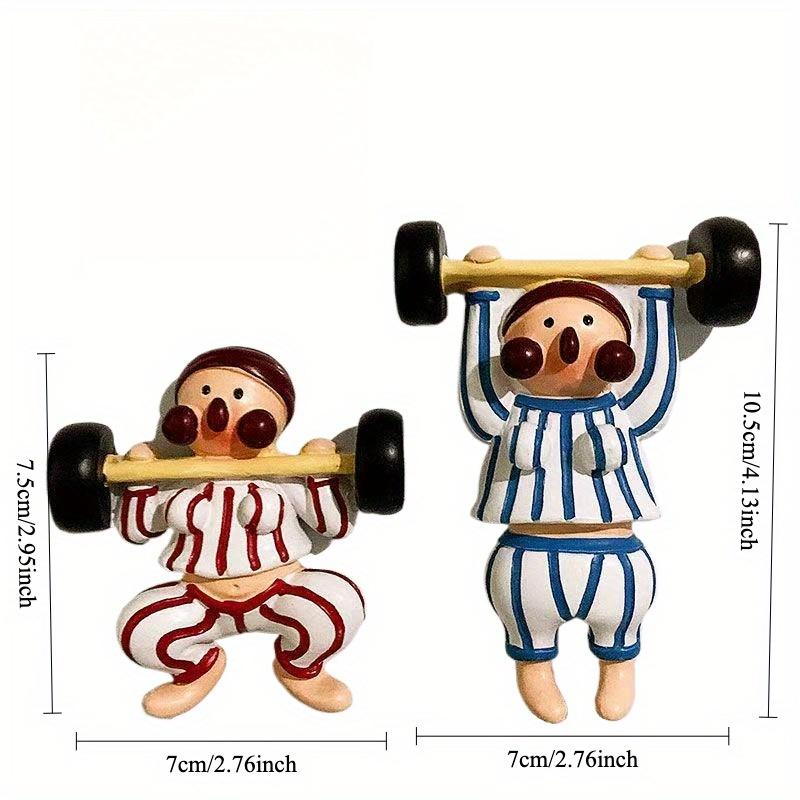 2pcs Halloween , Christmas 3D Fridge Magnets , Creative Striped Weightlifting Design , Thick , Smooth Resin Kitchen Decor