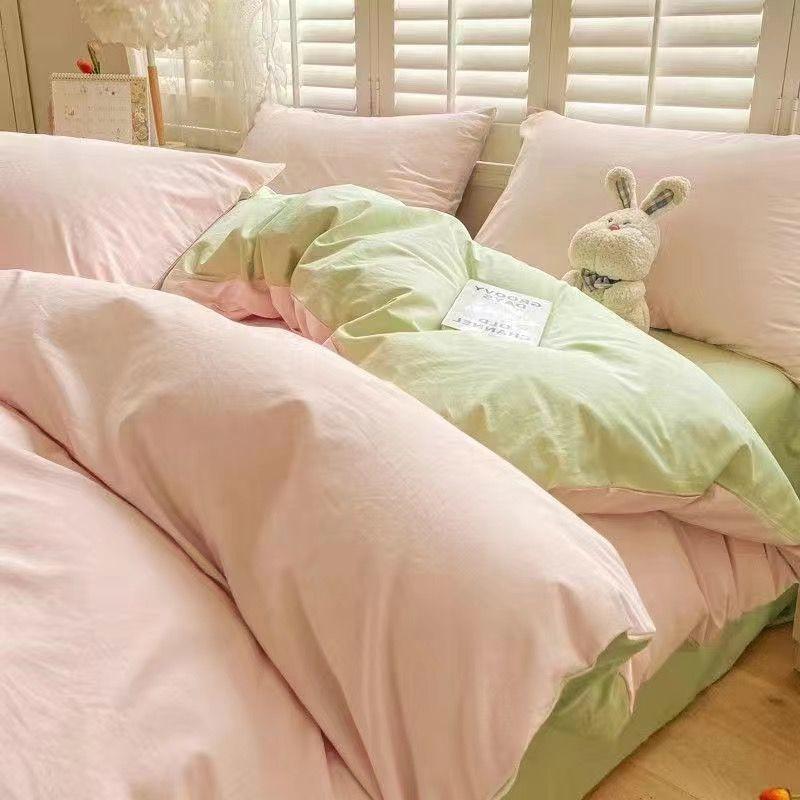 Modern Minimalist Solid Color Bedding Set Single Person Duvet Cover in Student Dormitory Four Seasons General Large Size Double Bedsheets Home Textile