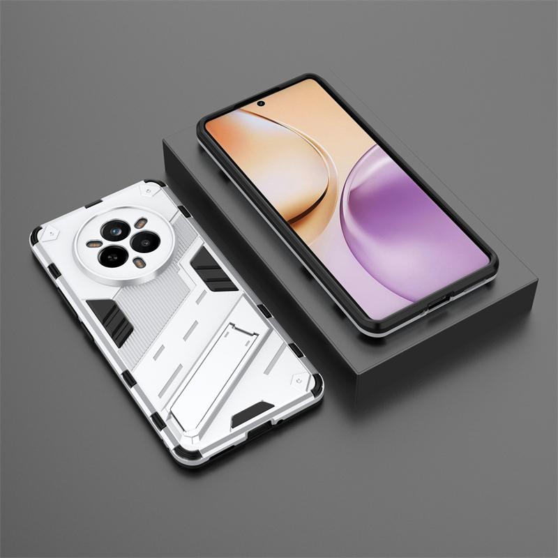 

Чехол-подставка в стиле панк для телефона Realme 14 Pro, противоударный чехол с защитой от падения для Realme 14 Pro Plus, чехол-накладка Funda Back Cover For Realme 14 Pro белый