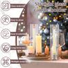 2Pc Glass Candlestick Set Romantic Candlelight Dinner Prop Candle Holder Windproof Clear Candlestick Stand Wedding Party Supplie