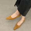 2024 Autumn Fashion New Pointed Toe Comfortable, Elegant and Fashionable Low-heeled Slip-on Suede Low-top Shoes