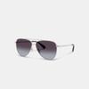Coach C Hardware Metal Pilot Sunglasses Cay91 Silver Grey Gradient