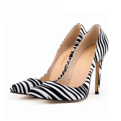 Fashion Sexy Woman Pointed High Heels Pumps Zebra Pattern Spring Casual Women Shoes Shoe
