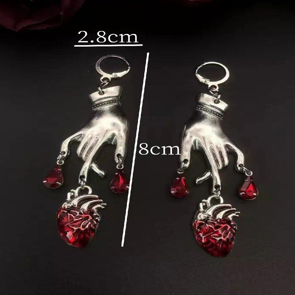 2PC Fashion Halloween Rose Skull Small Knife Personalized Micro Inset Earstuds Suitable for Parties, Festivals, Gifts-6061