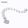 14/18K Gold Plated Brass Heart Tag Extension Chains Connectors For DIY Necklace Bracelet Jewelry Making Supplies Wholesale