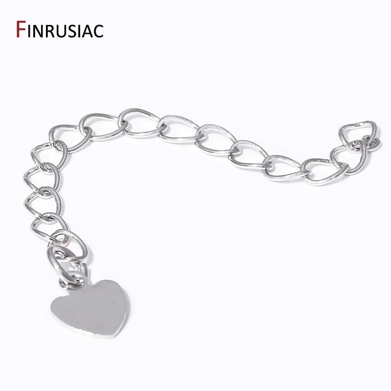 14/18K Gold Plated Brass Heart Tag Extension Chains Connectors For DIY Necklace Bracelet Jewelry Making Supplies Wholesale