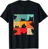 Funny Retro Vintage Curious Black Cat for Cats Lover T‑Shirt