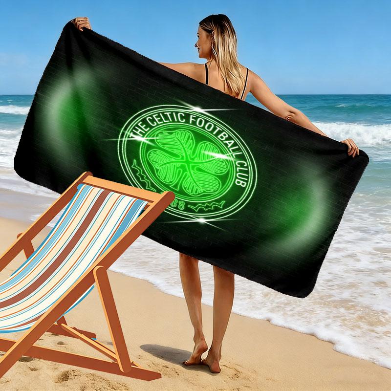 Asciugamano da Spiaggia Stampa Celtic Football Club, Asciugamano Grande Morbido Asciugatura Rapida per Spiaggia Campeggio Nuoto