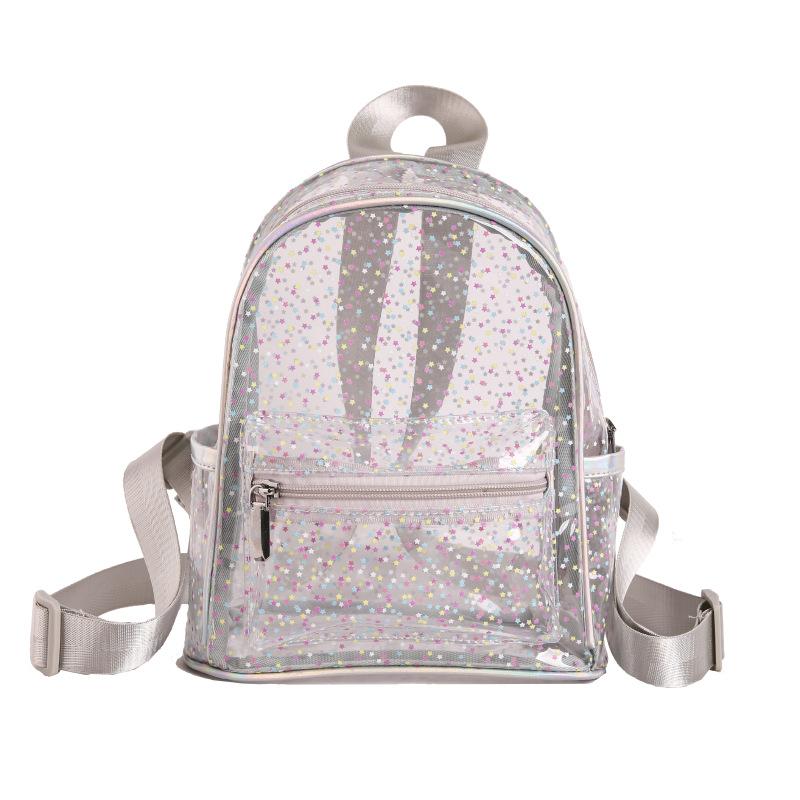 Zaino popolare trasparente in gelatina zaino con paillettes a stella zaino impermeabile in PVC uscita in spiaggia zaino piccolo per il tempo libero
