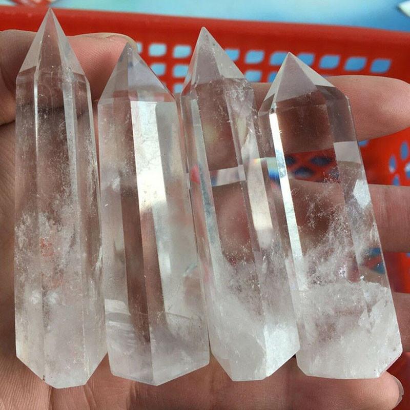 Natural Clear White Quartz Crystal Point Healing Wand Unique Mineral Specimen Ornament For Spiritual Growth And Health