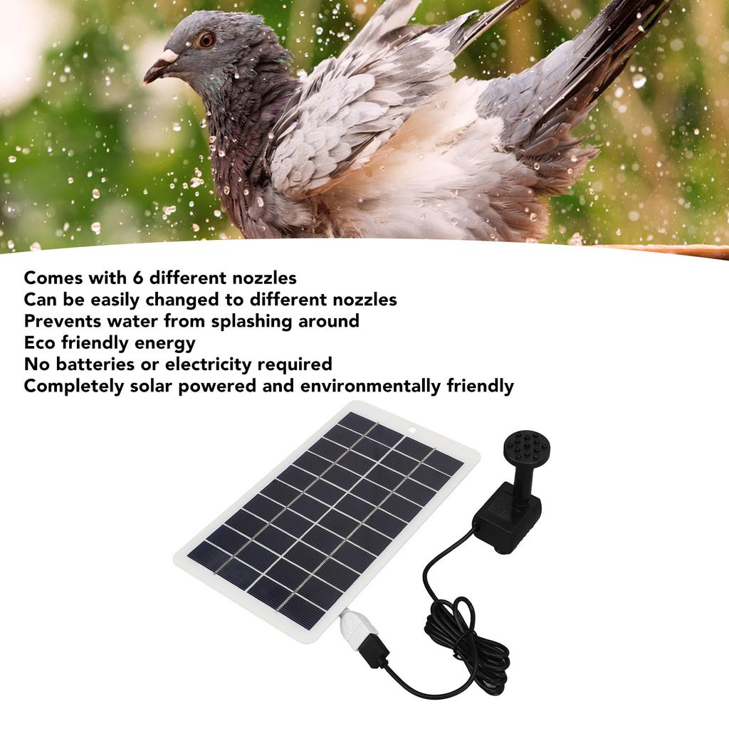 Solcellsdriven fontänpump Professionell Högeffektiv Solcellsvattenpump för Utomhus Trädgård Uteplats 4W 5V