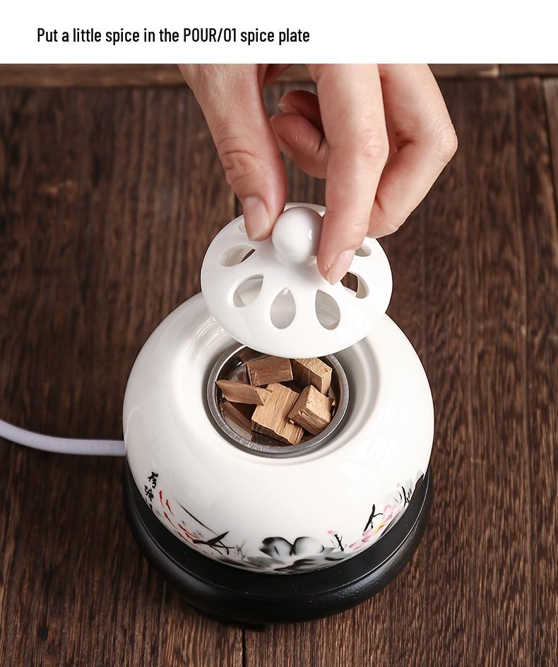 Adjustable Temperature Ceramic Incense Burner & Aroma Diffuser