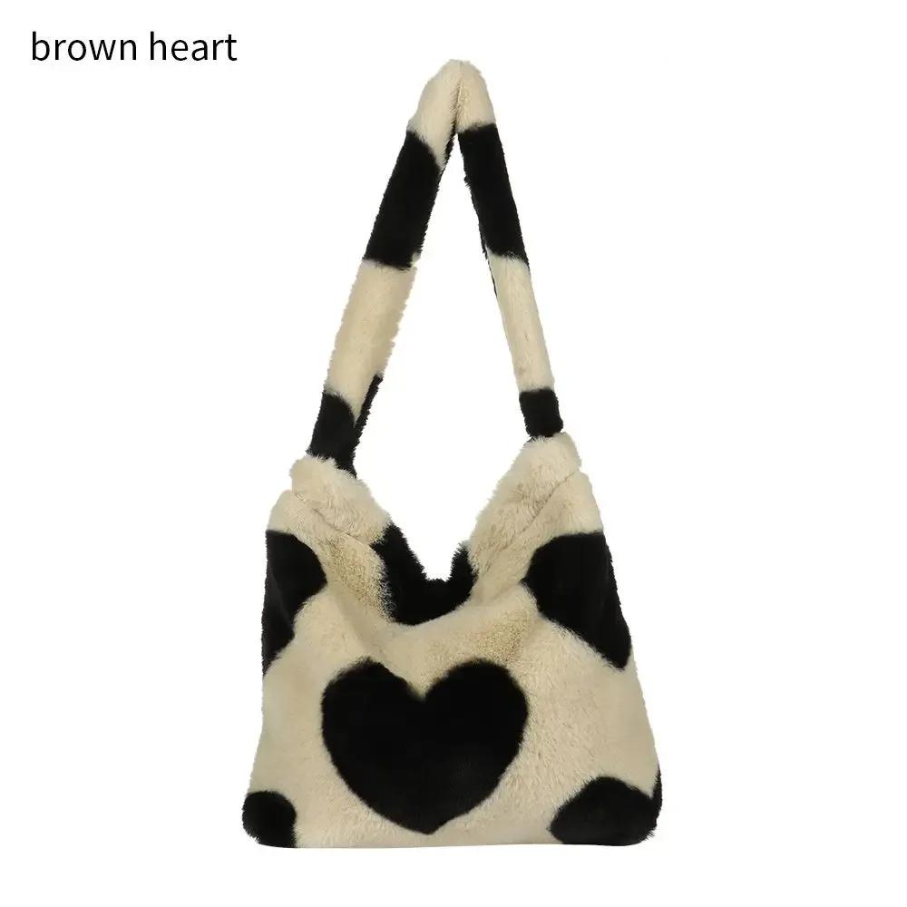 Women Girls Fluffy Shoulder Bag Top-handle Bag Female Autumn Winter Tote Fashion Large Capacity Shopping Bag