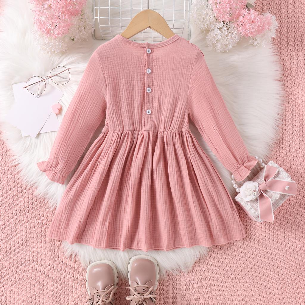 Princess Dress for Girls, Sweet Long-sleeved Dress with Bows for Children In Autumn