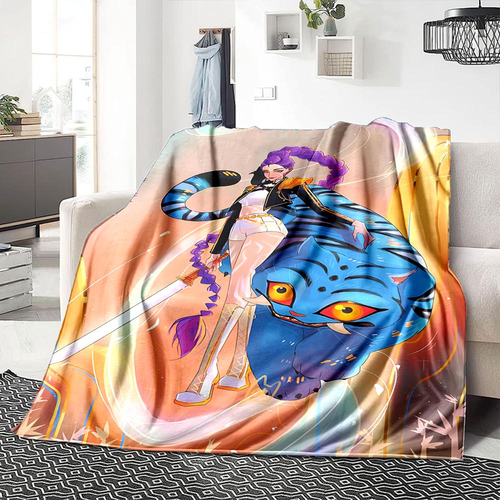 1Pc Fantasy Warrior Girl Blanket For Couch Bed Plush Cozy Fuzzy Blanket Super Soft Warm Blankets For Fall And Winter 0918202
