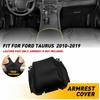 Fits Ford Car Taurus 2010- Middle Center Console Armrest Leather Cover Black