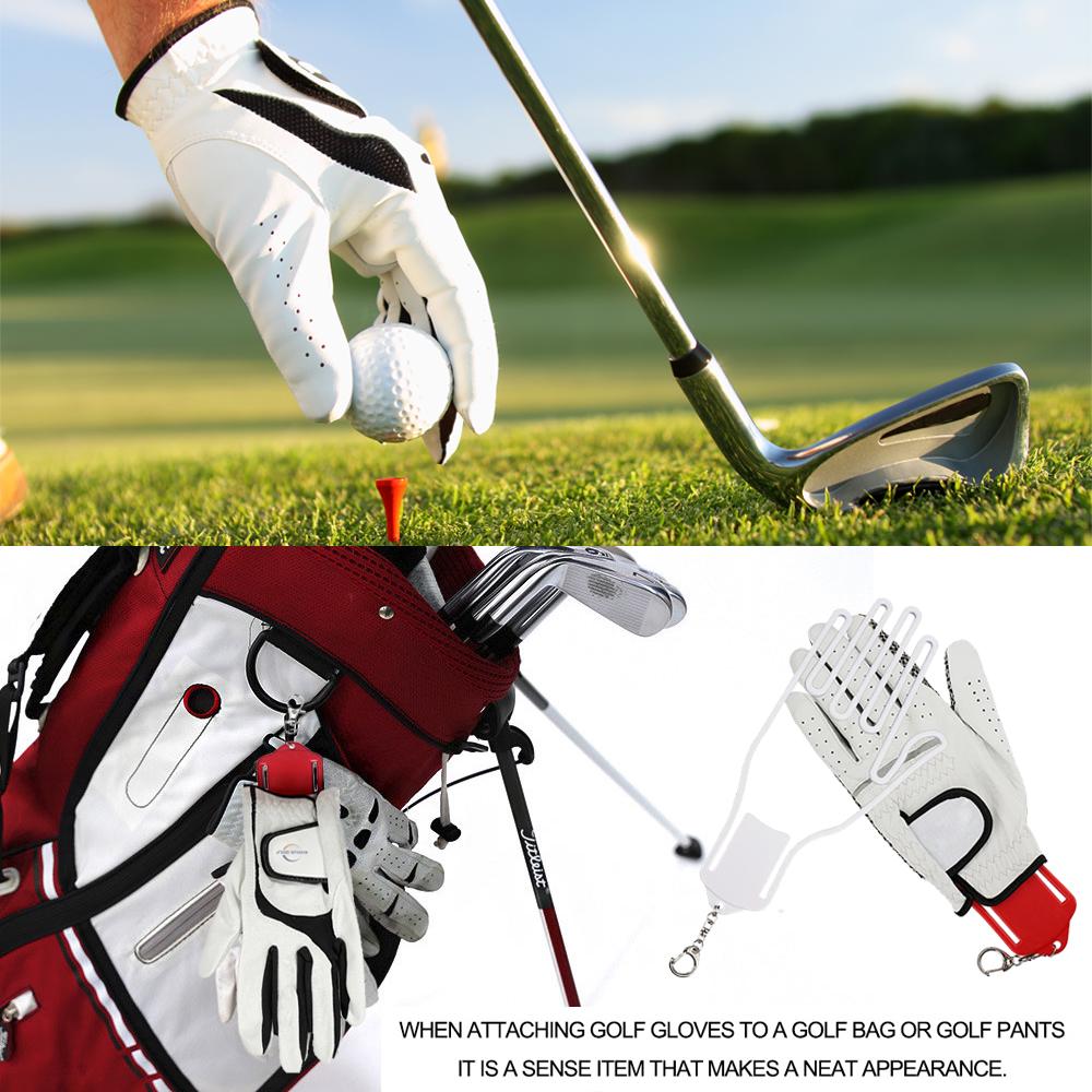 ABS Plastomer Portable Golf Glove Hanging Bracket with Backpack Carabiners Golf Anti-Sweat Glove Hard Holder