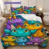 Dinosaur Pattern Bedding Quilt Set Quilt Cover Pillowcase Home Decoration Birthday Gift (1 * Duvet Cover + 2 * Pillowcase, Without Core)