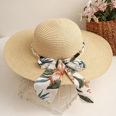 Straw Hat Women Summer Travel Sun Hat French UV Resistant Sun Hat Sun Hat Sun Hat