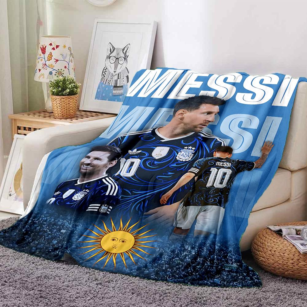 1 pièce Couverture en flanelle Célébration de Messi de l'Argentine Super Douce Mignonne Confortable pour Voyage Literie Canapé Canapé Couverture Y7304
