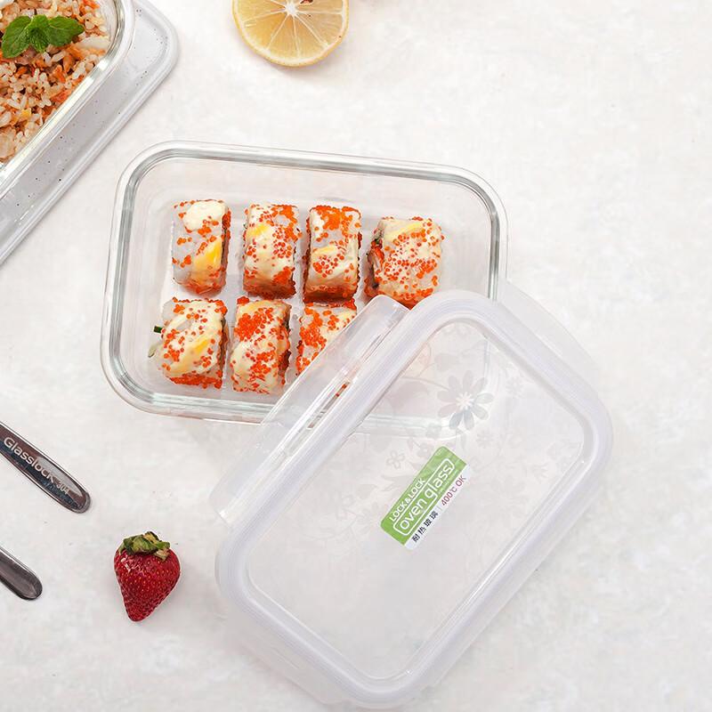 LOCK&LOCK Glass Food Storage Container, Microwave-Safe Lunch Box, Sealed Bento Box, Storage Container, Organizer Box, 750ML