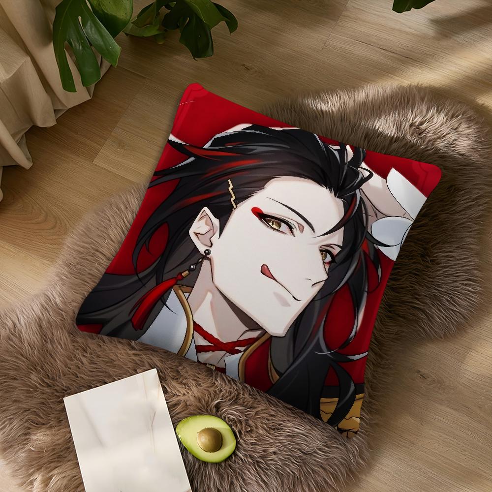 Vtuber Vox Akuma Cute Anime cushion For Bedroom Car Coffee Shop Room Soft and Living Room Sofa Decorative Pillow Cover Case