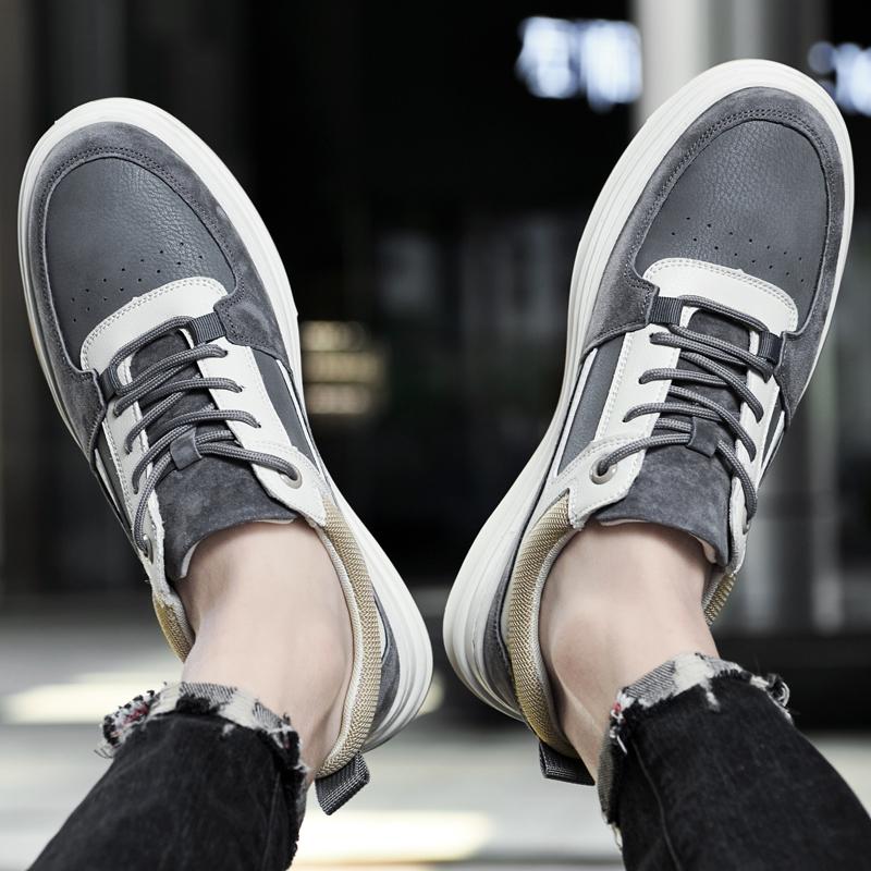 Classic Men's Chunky Comfortable and Breathable Sneakers New Men's Top Layer Pig Eight Ge Board Shoes Casual Shoes Sports Shoes