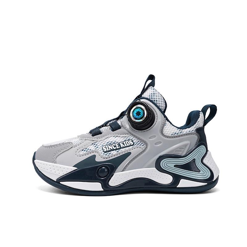 Boys' shoes Spring and Autumn Children's non-slip breathable mesh versatile Boys' rotating buckle sports shoes Campus casual versatile