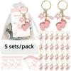 Baby Feet Keychain 5 Sets Per Package Adorable Souvenir for Baby Welcome Party Friendship Gift for Friends