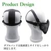 XSAJU Airsoft Face Mask, Half Mesh Mask with Metal Mesh Face Guard and Double Band (Black Skull (Double Band))