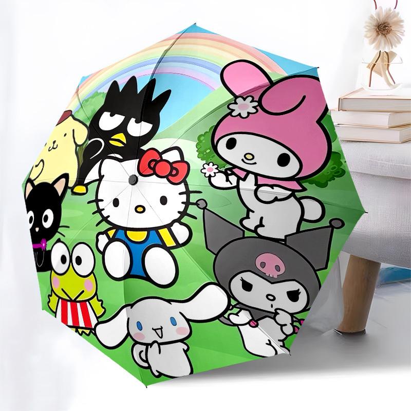 1pc Hello Kitty Rainbow Friends Umbrella with Plastic Handle,Suitable for All Seasons Home Travel Outdoor UmbrellaSanlio086