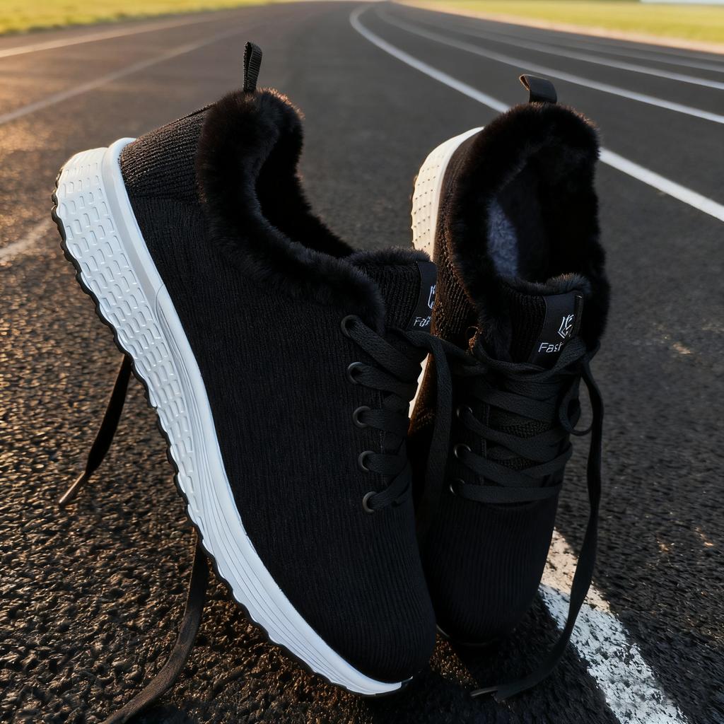 Winter Fashion Plush Walking Flats, Sports Shoes, Women'S Casual Shoes