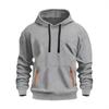 Men's Couple Streamer Hoodie with Contrasting Color Pockets Loose and Versatile Long-sleeved Sweatshirt