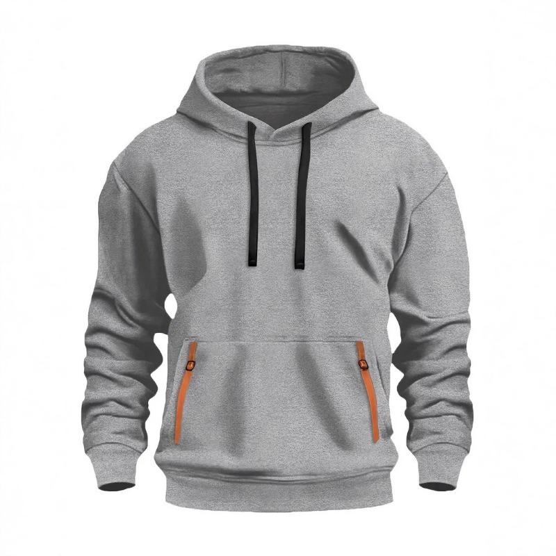 Men's Couple Streamer Hoodie with Contrasting Color Pockets Loose and Versatile Long-sleeved Sweatshirt