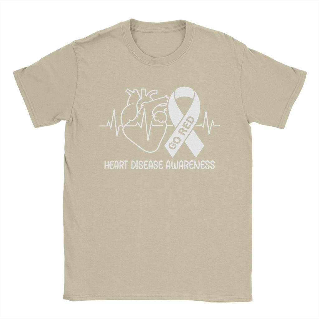 Go Red Heart Disease Awareness February Red Ribbon Month T Shirt Summer  Cotton TShirts For Unisex Harajuku Custom Logo Tee Shirt