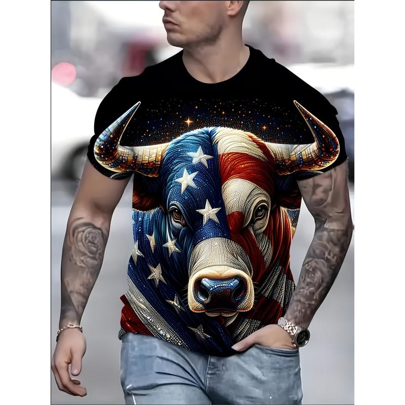 Men's New Summer Trend Top Fashion Cartoon Print Cool T-Shirt