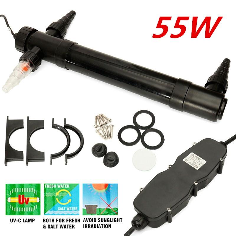 

55 Вт 220 В УФ-лампа стерилизатор для бактерий и вирусов Очиститель воды для аквариума пруда аквариума Ультрафиолетовый фильтр Осветлитель