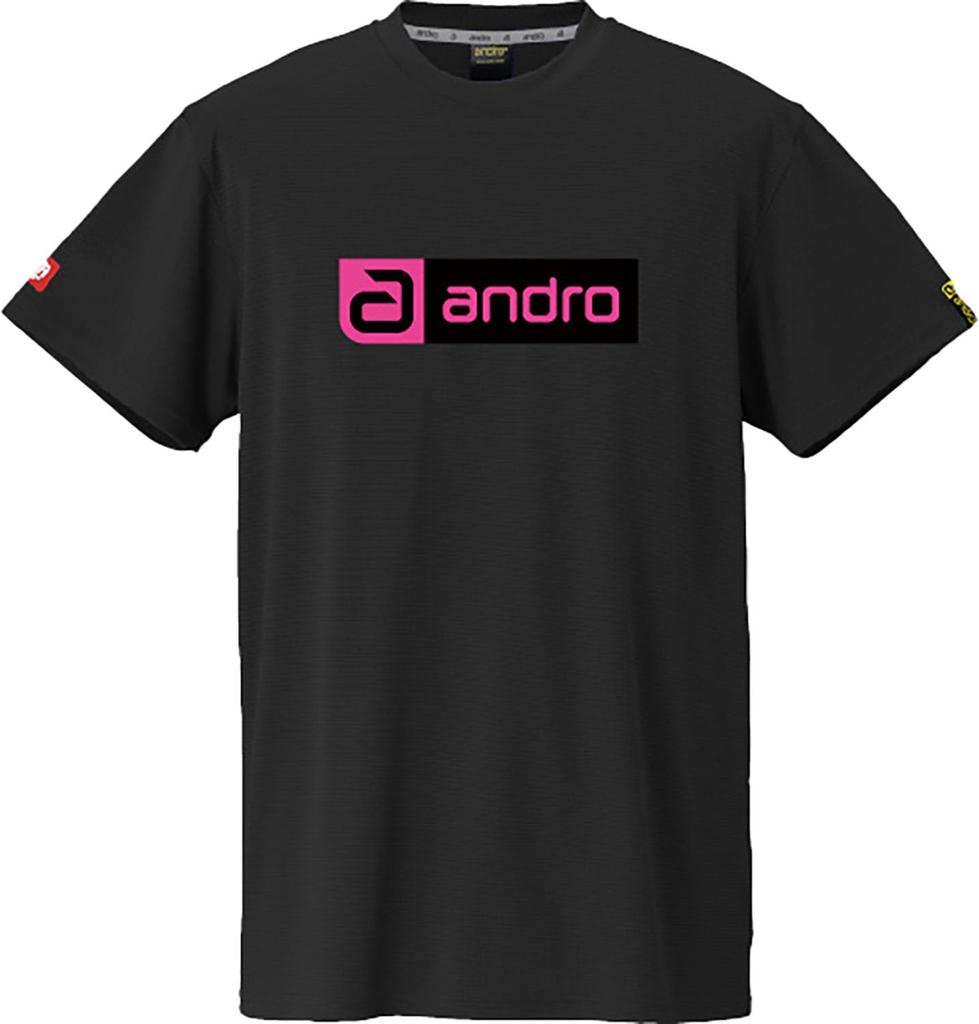 Andro Table Tennis Game Table Tennis Unisex Napa Deo Black x Size S Shirt, J.T.T.A (Japan Association) Approved, T-Shirt, CB, Pink,
